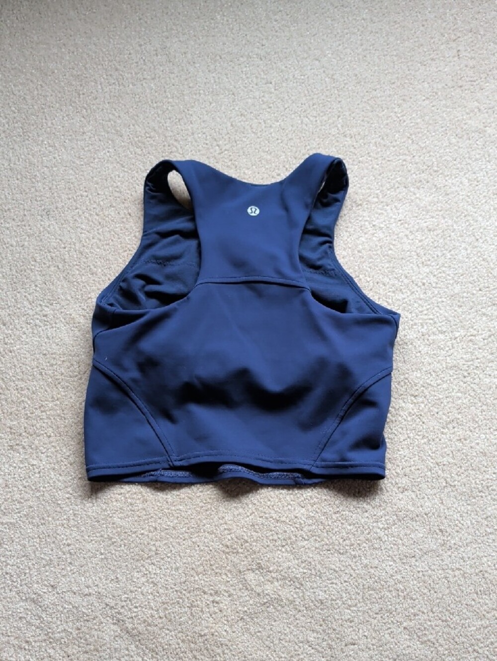 lululemon athletica Invigorate Navy High-Neck Cropped Tank Size 4 - Picture 2 of 3